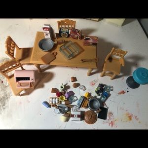 Calico critters kitchen play set , comes with everything in pictures